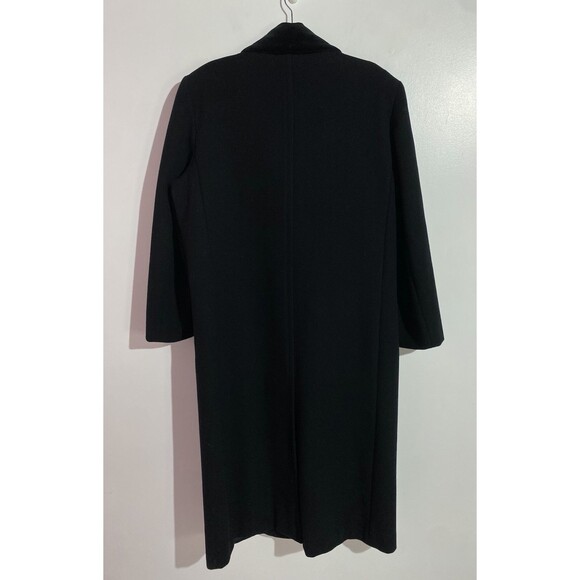 VTG Donny Brook Overcoat 10 Black Wool Velvet Collar Old Money Long Trench Coat - Picture 6 of 11